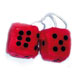 www.usautoteile-shop.de - FUZZY DICE 6CM ROT